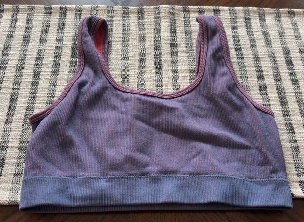 Fabletics Women's Ribbed Scoop Neck Sports Bra Size Large